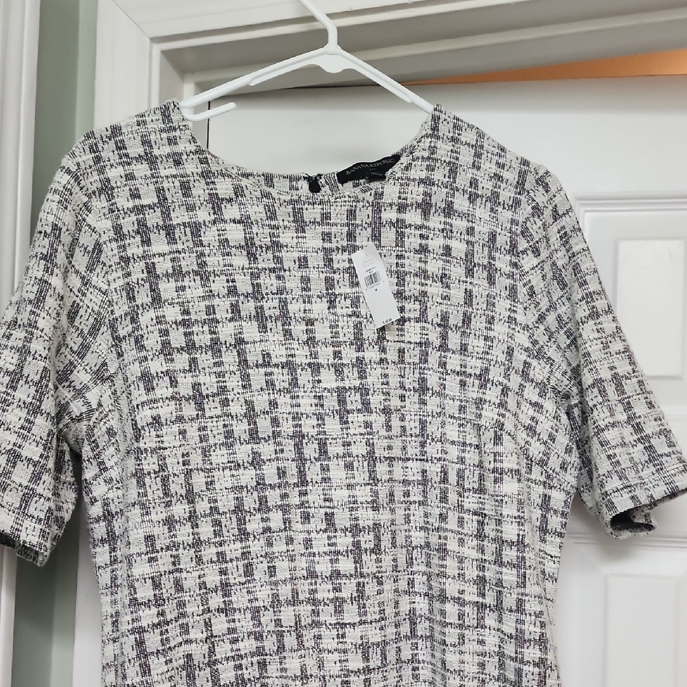Banana Republic Black and White Tweed Dress